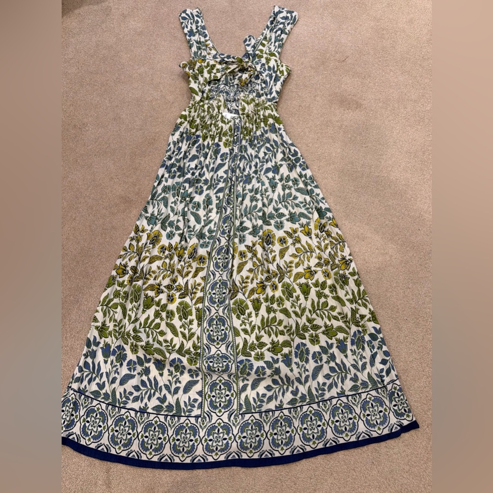 Floral Maxi Sundress in Blue and Green 042649